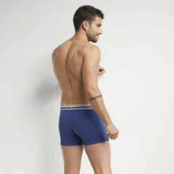 Boxer Homme En Coton Modal à Ceinture Rayée Bleu Iris Dim Smart -Offres DIM Boutique D0CIAC1 ARB 02