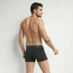 Boxer Homme En Coton Stretch à Imprimé Message Noir Dim Fancy -Offres DIM Boutique D0CIBC1 APU 02