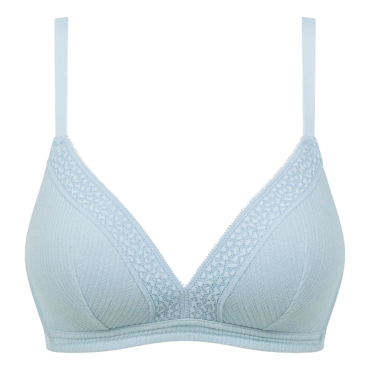 Soutien-gorge Sans Armatures Maille Et Dentelle Bleu Dragée Coton Lace 8 Soutien-gorge Sans Armatures Maille Et Dentelle Bleu Dragée Coton Lace – Image 6