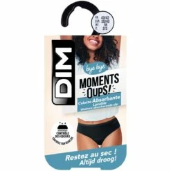 Culotte Absorbante Lavable En Coton Stretch Noir Moments Oups DIM -Offres DIM Boutique D0CIVE1 0HZ 06