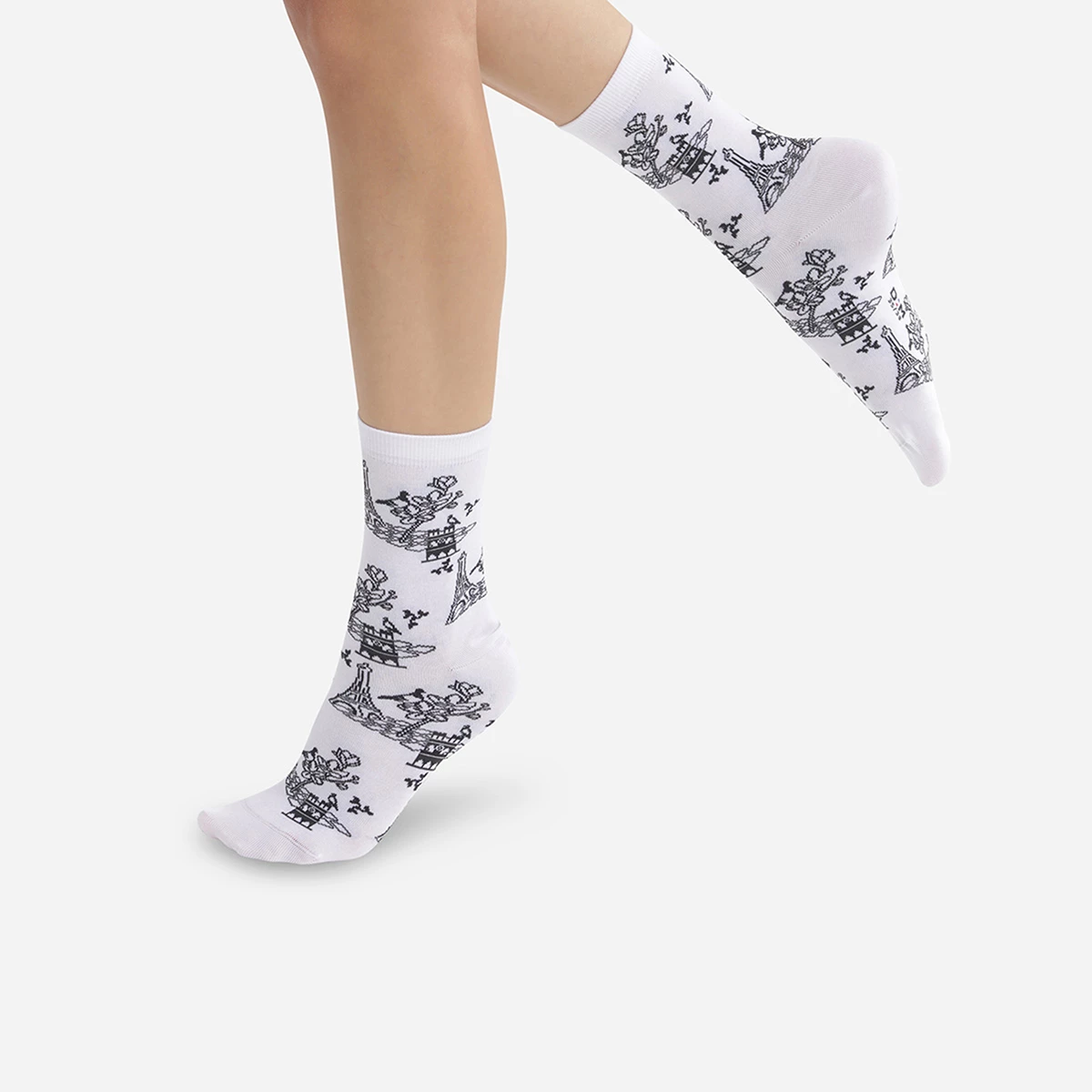 Socquettes Femme En Coton Motif Toile De Jouy Blanc Madame Dim 3 Socquettes Femme En Coton Motif Toile De Jouy Blanc Madame Dim