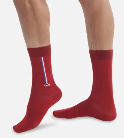 Chaussettes Homme En Coton Bordeaux à Motif Drapeau Monsieur Dim