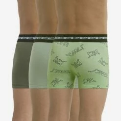 Lot De 3 Boxers Garçon Coton Stretch à Inscriptions Kaki EcoDim Mode -Offres DIM Boutique D0CN4C3 AM6 02