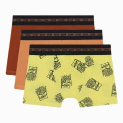 Lot De 3 Boxers Garçon Coton Stretch Motifs Frites Orange EcoDim Mode -Offres DIM Boutique D0CN4C3 AM7 03