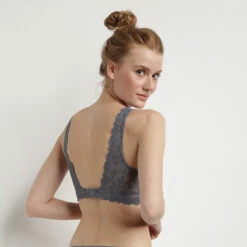 Bralette Sans Armatures En Dentelle Fleurie Bleu Chardon Daily Glam -Offres DIM Boutique D0CN9C1 AMM 02