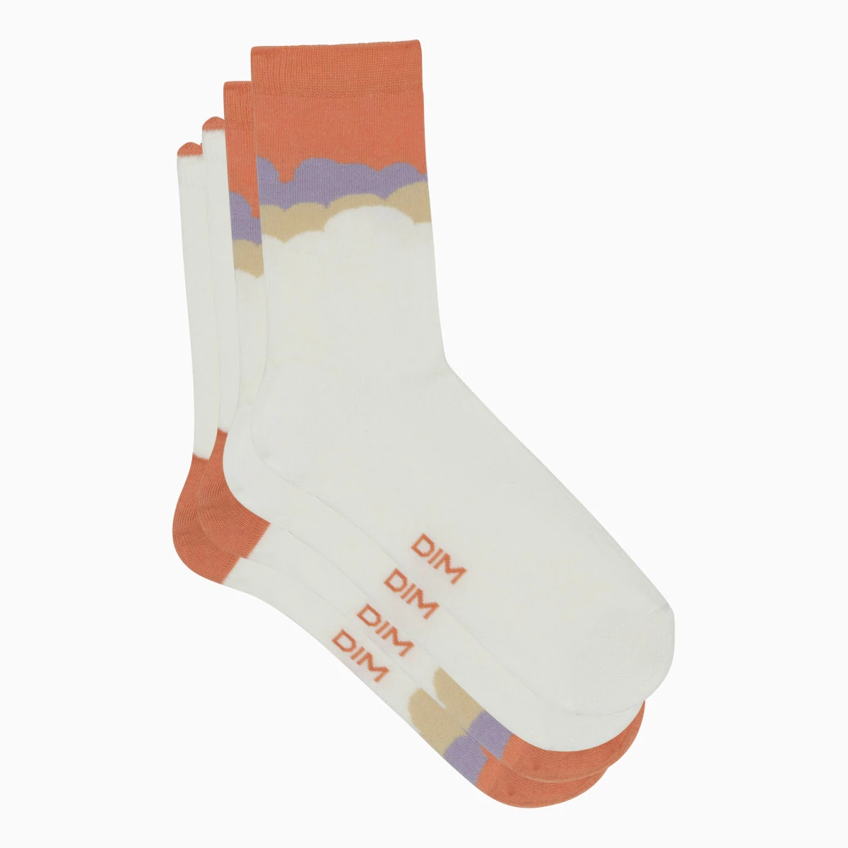 Lot De 2 Paires De Chaussettes Femme Corail Nuages Dim Coton Style 5 Lot De 2 Paires De Chaussettes Femme Corail Nuages Dim Coton Style – Image 3