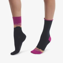 Lot De 2 Paires De Chaussettes Femme Magenta Nuages Dim Coton Style