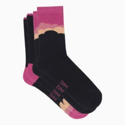Lot De 2 Paires De Chaussettes Femme Magenta Nuages Dim Coton Style -Offres DIM Boutique D0CQRM2 AOV 02