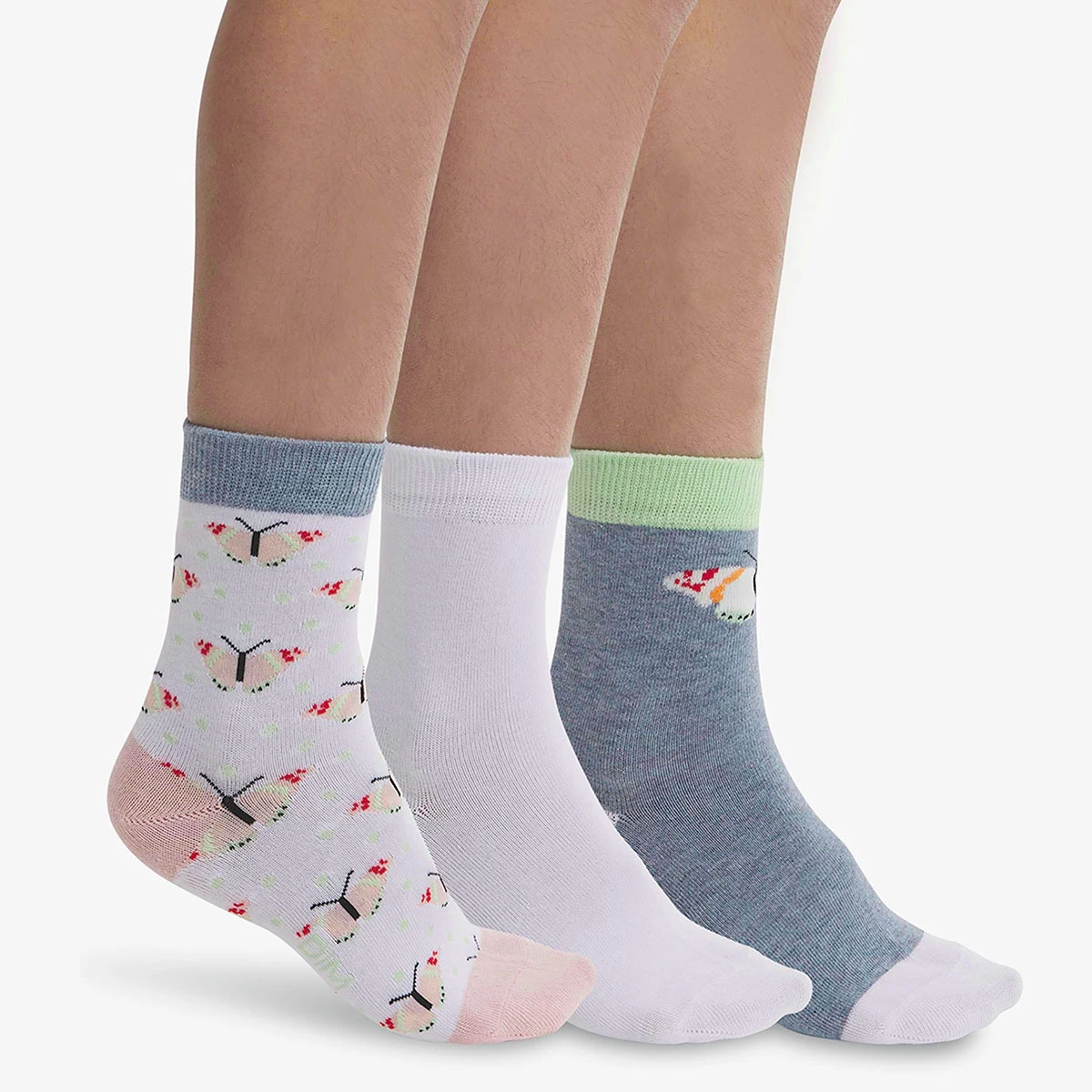 Lot De 3 Paires De Chaussettes Enfant Rose Motif Papillon Coton Style 3 Lot De 3 Paires De Chaussettes Enfant Rose Motif Papillon Coton Style