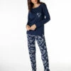 Pyjama Long Femme En Jersey 100% Coton, Bleu -Offres DIM Boutique D0CROPS 2JY 01