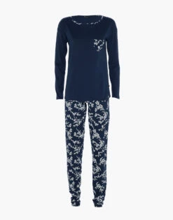 Pyjama Long Femme En Jersey 100% Coton, Bleu -Offres DIM Boutique D0CROPS 2JY 07