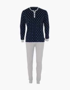 Pyjama Long Pour Homme 100% Coton, Imprimé Bleu Marine 9 Pyjama Long Pour Homme 100% Coton, Imprimé Bleu Marine -Offres DIM Boutique D0CSRPS ANF 03