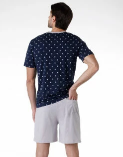 Pyjama Court Pour Homme 100% Coton, Imprimé Bleu Marine -Offres DIM Boutique D0CSXPS ANF 02