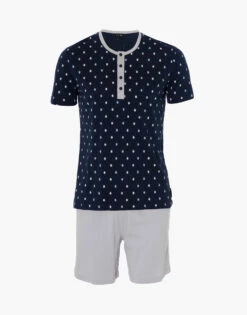 Pyjama Court Pour Homme 100% Coton, Imprimé Bleu Marine -Offres DIM Boutique D0CSXPS ANF 03