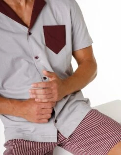 Pyjama Court Pour Homme En 100 % Coton, Gris Et Bordeaux 12 Pyjama Court Pour Homme En 100 % Coton, Gris Et Bordeaux -Offres DIM Boutique D0CSYPS AVO 04