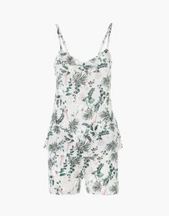 Pyjama Court Pour Femme En Modal 100% Coton, Imprimé Tropical -Offres DIM Boutique D0CT0PS ASF 07