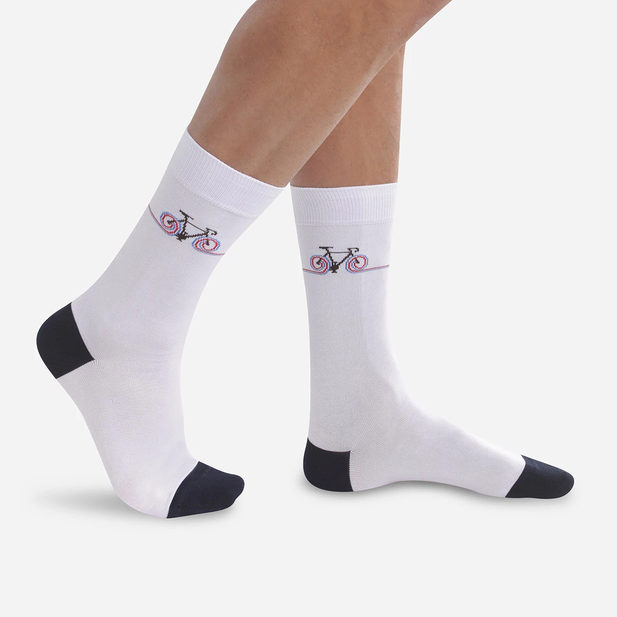Chaussettes Homme En Coton Blanc à Motif Tour De France Monsieur Dim 4 Chaussettes Homme En Coton Blanc à Motif Tour De France Monsieur Dim – Image 2