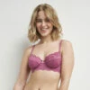 Soutien-gorge Emboitant à Armatures Dentelle Florale Violet Daily Glam