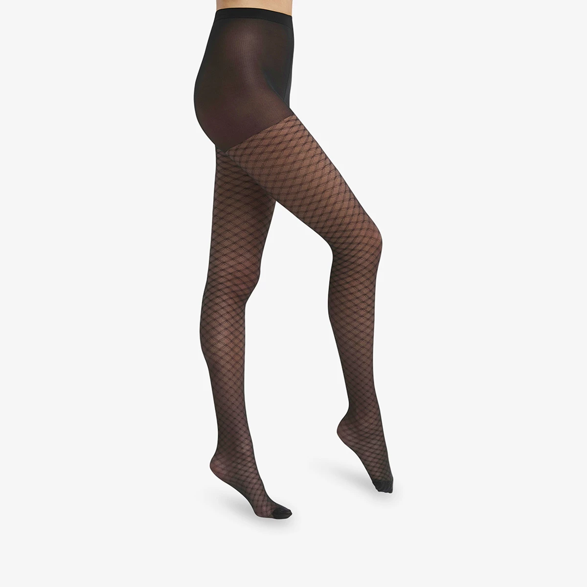 Collant Femme En Voile Transparent Noir Motif Effet Mosaïque Dim Style 4 Collant Femme En Voile Transparent Noir Motif Effet Mosaïque Dim Style – Image 2