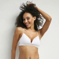 Soutien-gorge Triangle Mousse Amovible En Dentelle Blanc Chic Summer