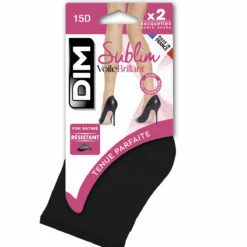 Lot De 2 Socquettes Noires Irisées Sublim 14D -Offres DIM Boutique D2067M2 0HZ 06