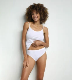 Lot De 2 Slips Blancs Midi Femme Pur Coton -Offres DIM Boutique D34722E 0HY 03