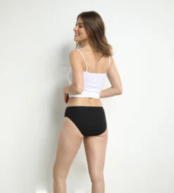 Lot De 2 Slips Noirs Midi Femme Pur Coton -Offres DIM Boutique D34722E 0HZ 04