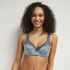 Soutien-gorge Emboitant à Armatures Imprimé Zèbre Bleu Generous Dim