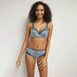 Soutien-gorge Emboitant à Armatures Imprimé Zèbre Bleu Generous Dim -Offres DIM Boutique D39831B AKZ 03
