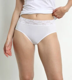 Lot De 2 Slips Blancs Coton Plus Féminine Taille Haute