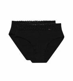 Lot De 2 Slips Noirs Coton Plus Féminine Taille Haute 13 Lot De 2 Slips Noirs Coton Plus Féminine Taille Haute -Offres DIM Boutique D4A94P2 0HZ 05