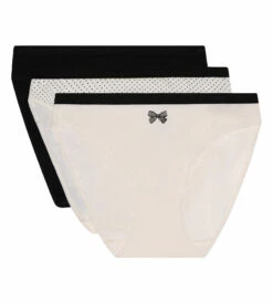 Lot De 3 Slips Nœud Noir En Coton Les Pockets -Offres DIM Boutique D4C17P3 4V5 05