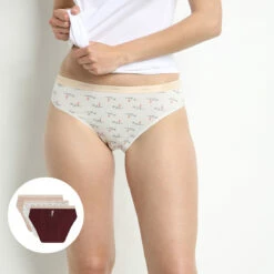 Lot De 3 Slips Femme En Coton Stretch à Messages Féminins Les Pockets