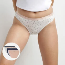 Lot De 5 Slips Femme Coton Stretch Motifs Poétiques Les Pockets