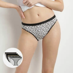 Lot De 5 Culottes Femme Coton Stretch Motif Savane Noir Les Pockets