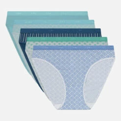 Lot De 5 Culottes En Coton Bleu Motifs Géométriques Les Pockets -Offres DIM Boutique D4C17P5 ALD 05