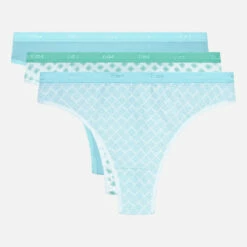 Lot De 3 Strings En Coton à Motifs Géométriques Turquoise Les Pockets -Offres DIM Boutique D4C19P3 AL7 05