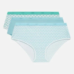 Lot De 3 Shorties En Coton Turquoise Motifs Géométriques Les Pockets -Offres DIM Boutique D4C20P3 AL7 05