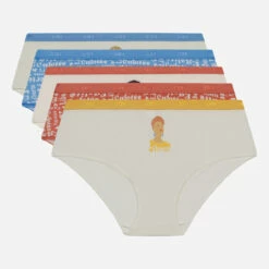 Lot De 5 Shorties Coton Beige Motifs Féministes Camille H Les Pockets -Offres DIM Boutique D4C20P5 ALC 05