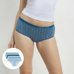 Lot De 5 Shorties En Coton Bleu Motifs Ethniques Les Pockets