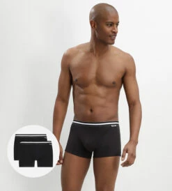 Lot De 2 Boxers Noirs EcoDIM En Coton Stretch -Offres DIM Boutique D6578P2 0HZ 01 1