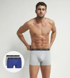 Lot De 2 Boxers Homme Bleu Quartz Dim Coton Stretch