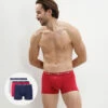 Lot De 3 Boxers Homme Bleu Denim Rouge Topaze Acier Coton Stretch -Offres DIM Boutique D6596T3 9LH 01