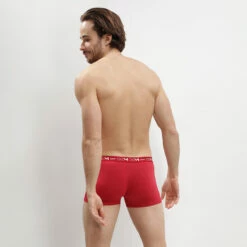 Lot De 3 Boxers Homme Bleu Denim Rouge Topaze Acier Coton Stretch -Offres DIM Boutique D6596T3 9LH 02