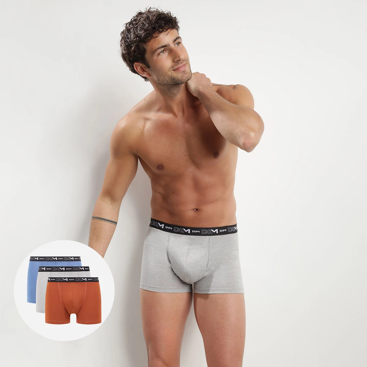 Lot De 3 Boxers Homme Ceinture Stylisée Gris Marron Bleu Coton Stretch 3 Lot De 3 Boxers Homme Ceinture Stylisée Gris Marron Bleu Coton Stretch