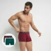 Lot De 3 Boxers Homme Bleu Vert Rouge Dim Coton Stretch -Offres DIM Boutique D6596T3 AKA 01