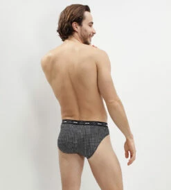 Lot De 3 Slip Homme En Coton Avec Imprimé Cube Gris Dim Coton Print -Offres DIM Boutique D6638G3 9VF 03