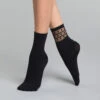 Lot De 2 Paires De Chaussettes Femme Noires Et Détails Pois - Dim Skin Fancy -Offres DIM Boutique DIM 07ZW 0HZ 01